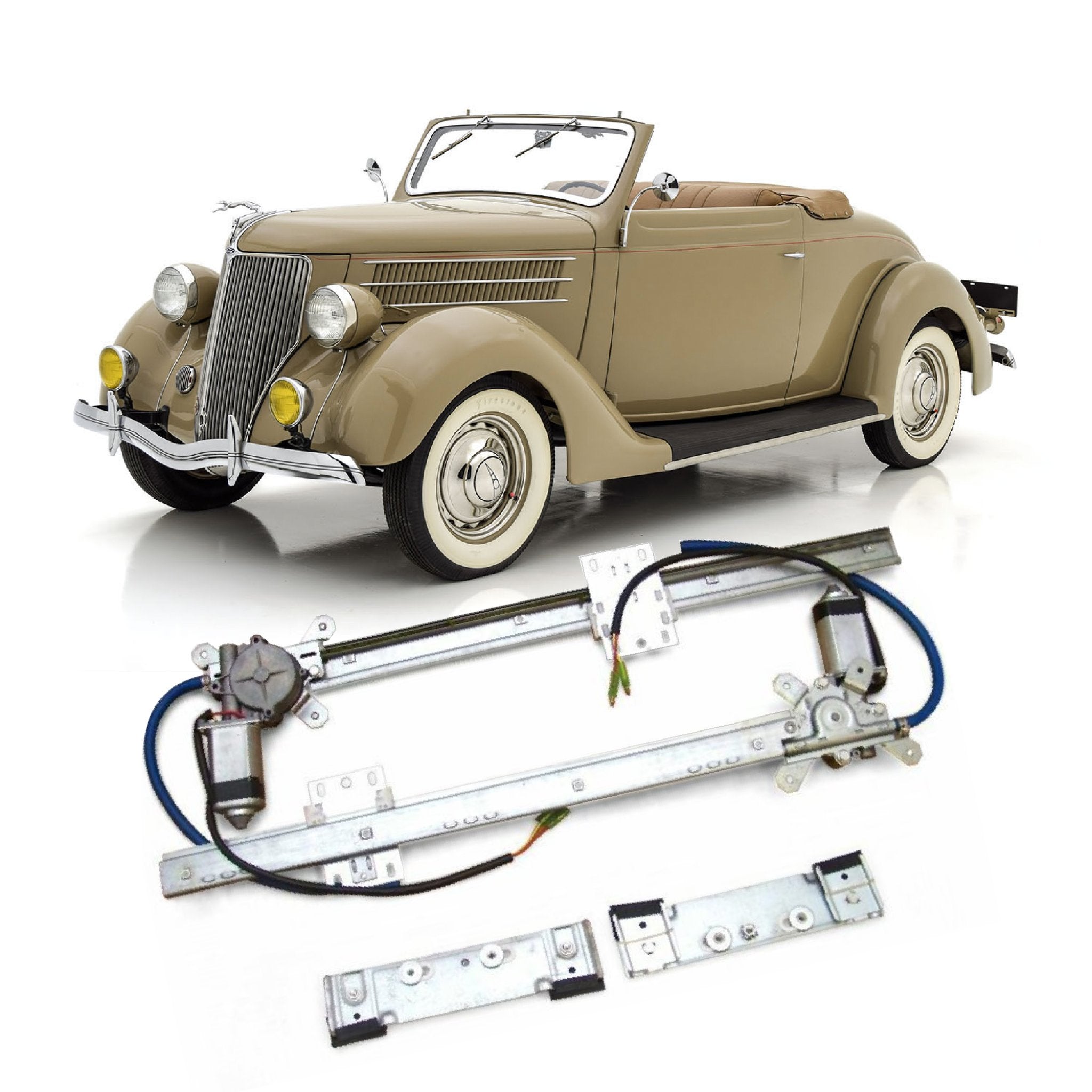 Autoloc 12V Power Window Conversion Kit for 1935 Ford Model 48 Convertible