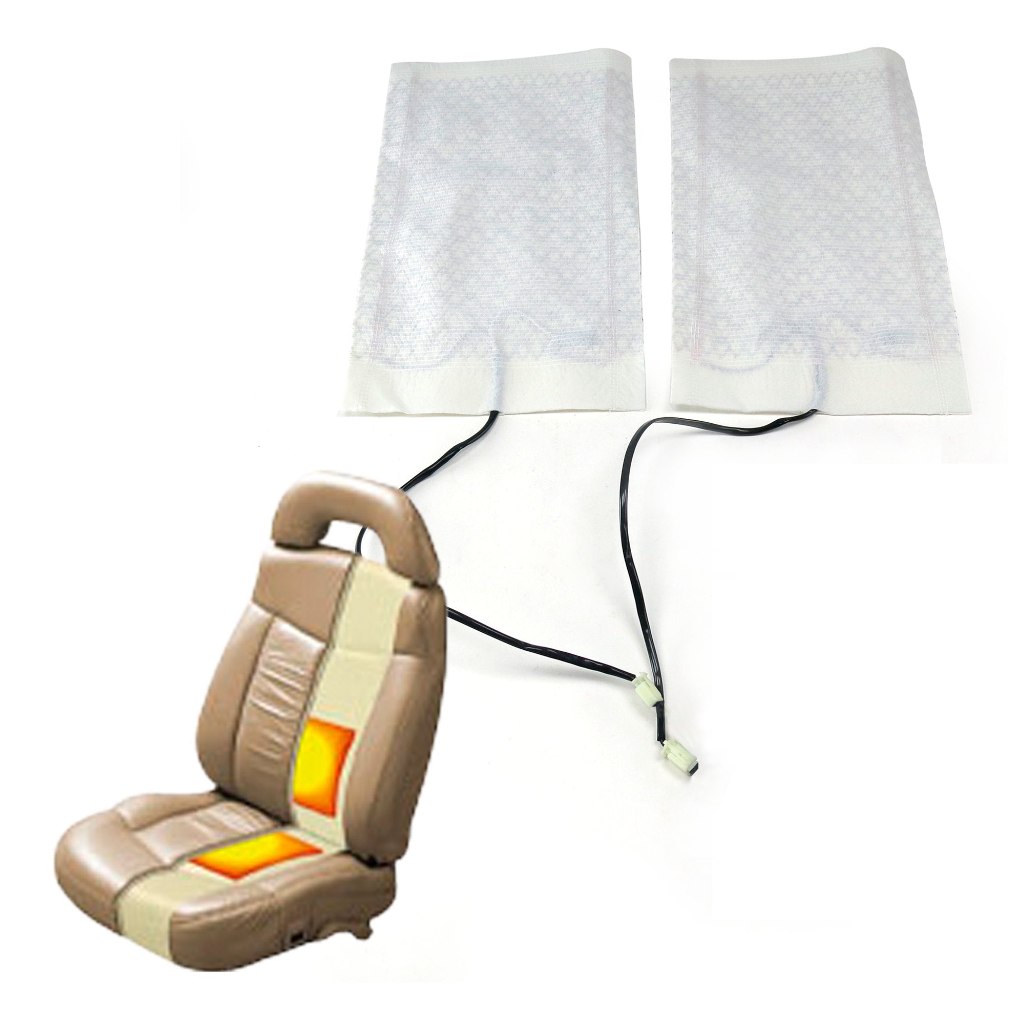 Kit de asiento con calefacción universal para coche de 12 V, 2 elementos de fibra de carbono, calienta 1 asiento y respaldo