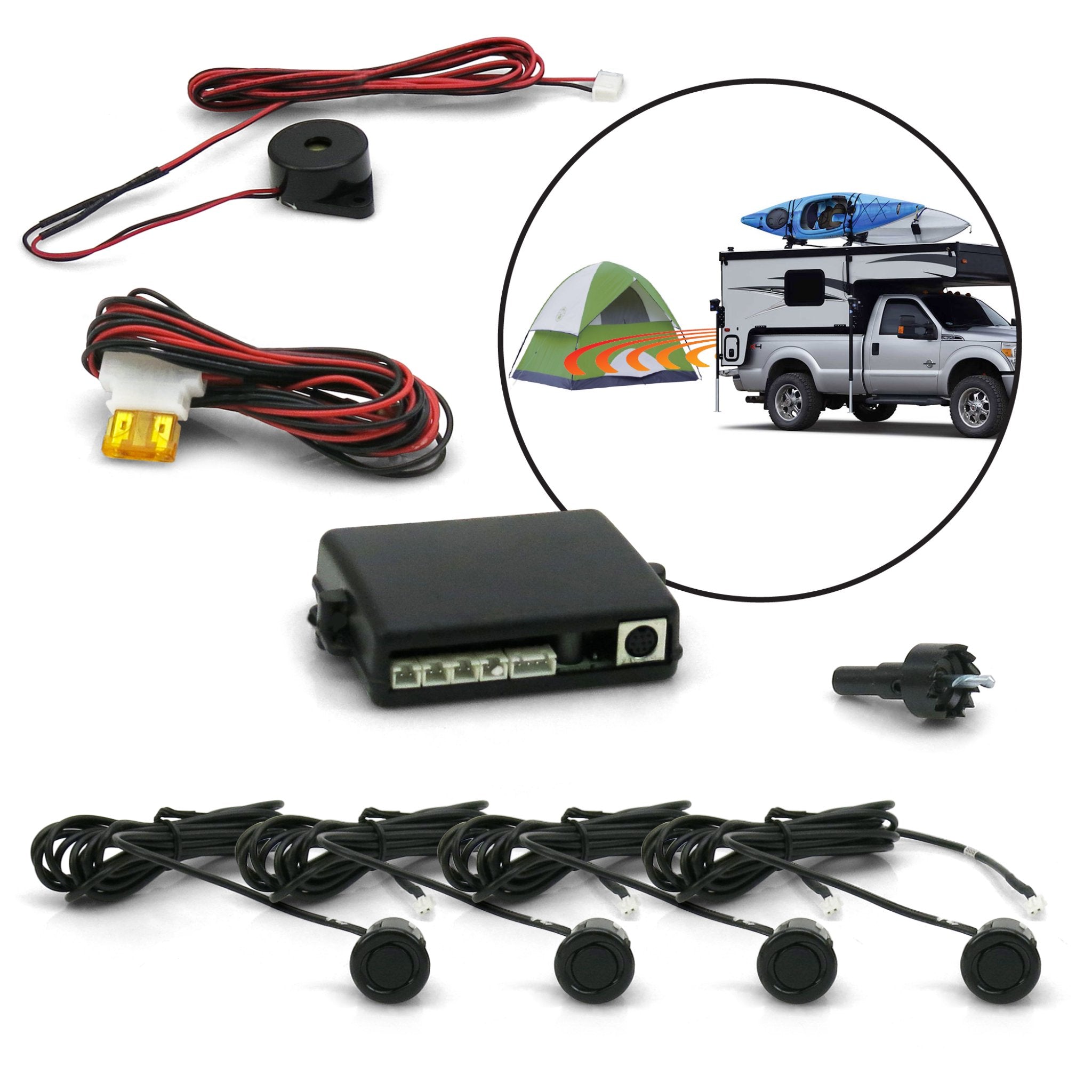 Car Backup Reverse Radar Sensor System Kit Parking Rear Safety Sound Alarm Alert