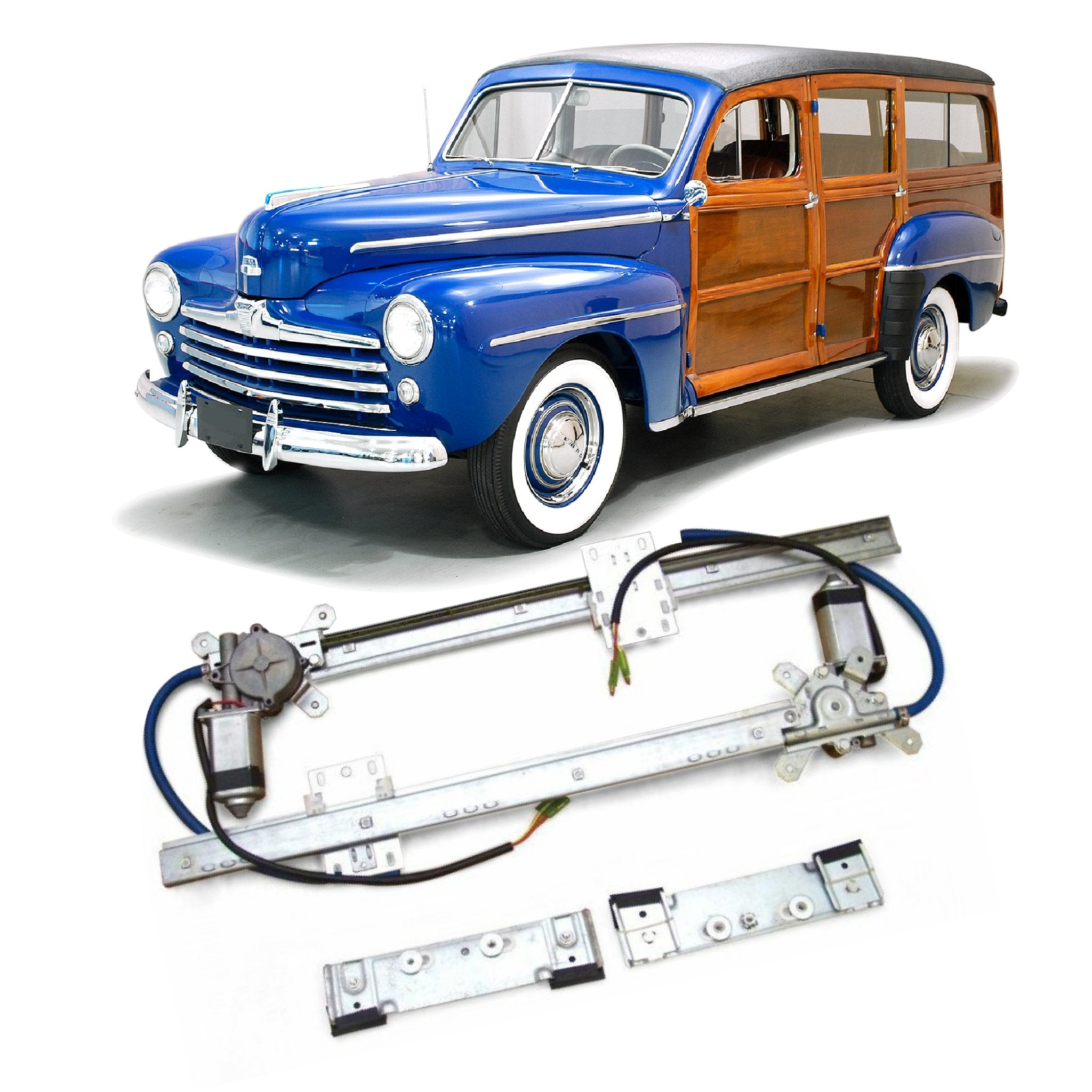 2 Door Power Window Kit for 1947 Ford Station Wagon Standard Deluxe Super Woody