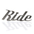 Emblema de guardabarros con letras de guión de coche "Ride" de metal cromado, insignia para camión, Hot Rod