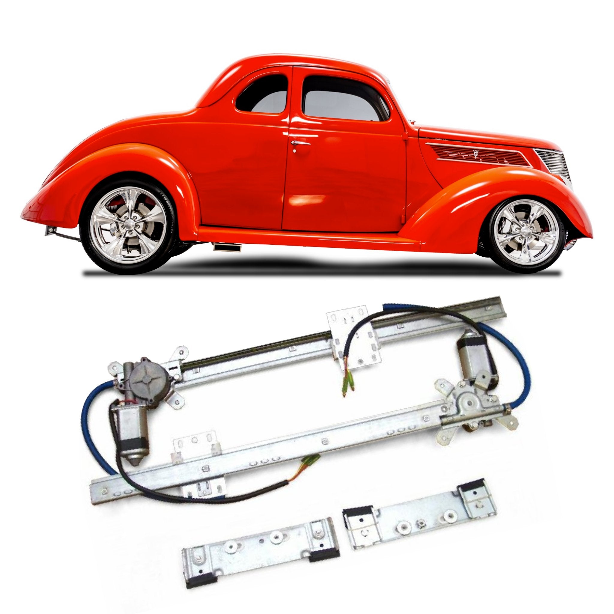 2 Door 12V Power Window Conversion Kit for 1937 Ford Coupe Club Standard Deluxe