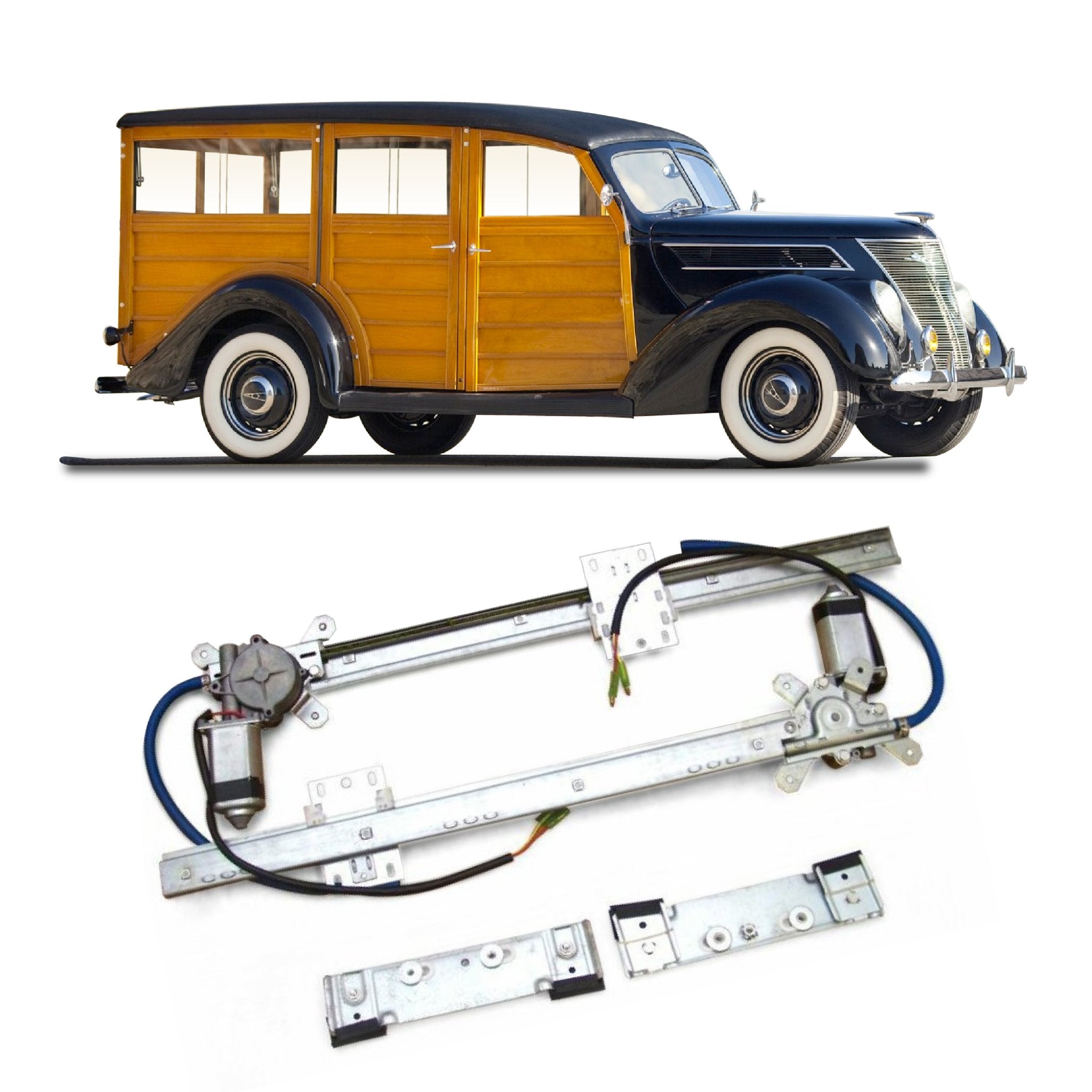 2 Door Power Window Conversion Kit 1937 Ford Station Wagon Standard Deluxe Woody