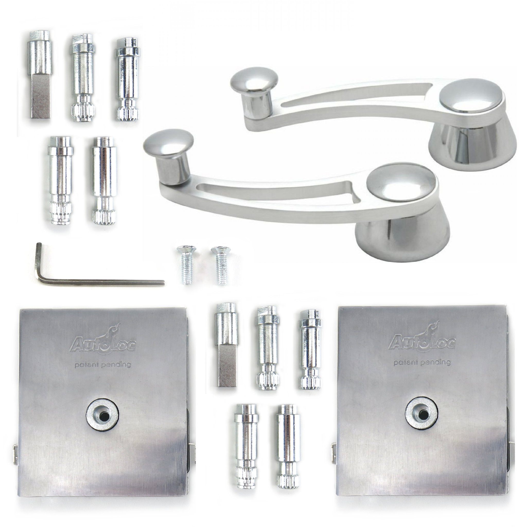 Kit de manijas de palanca y interruptor de manivela de aluminio Universal para ventanilla eléctrica de coche de 12V