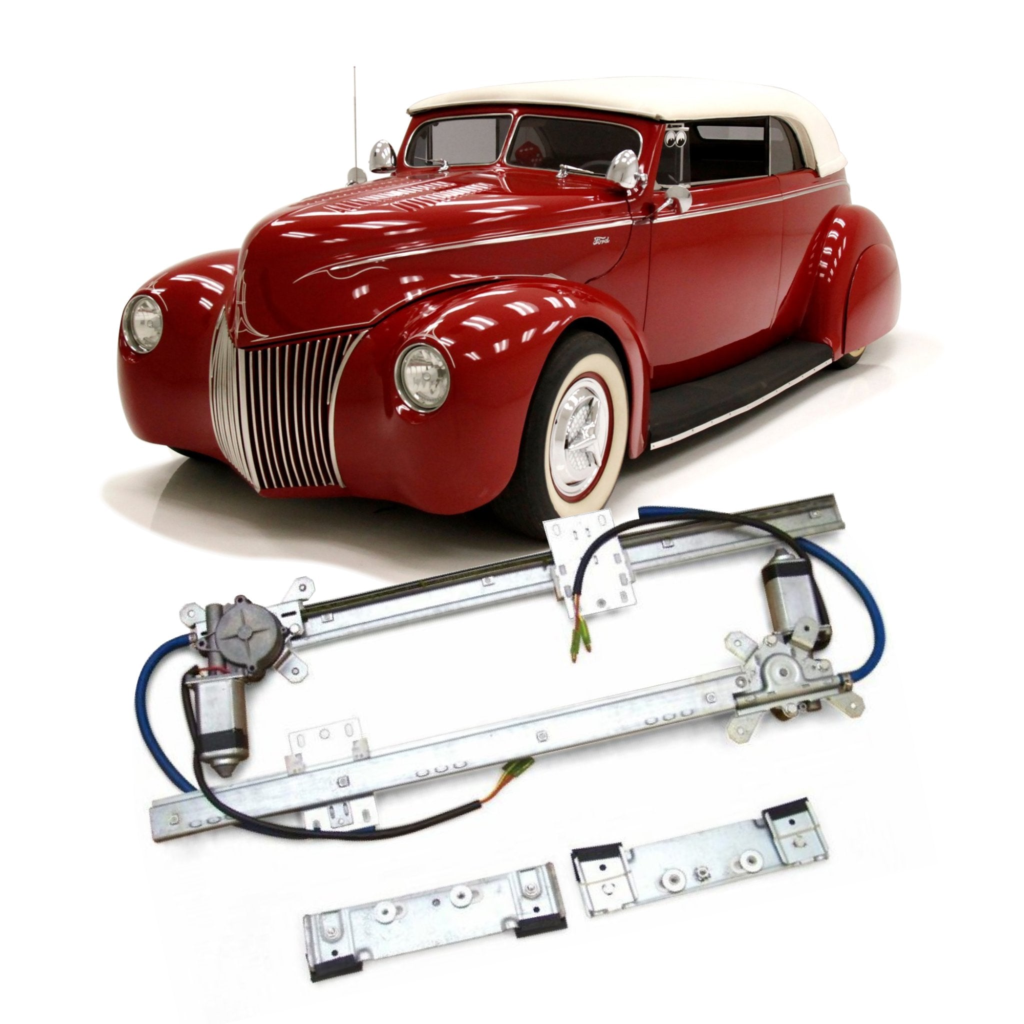 Autoloc 2 Door 12V Power Window Conversion Kit for 1939 Ford Convertible
