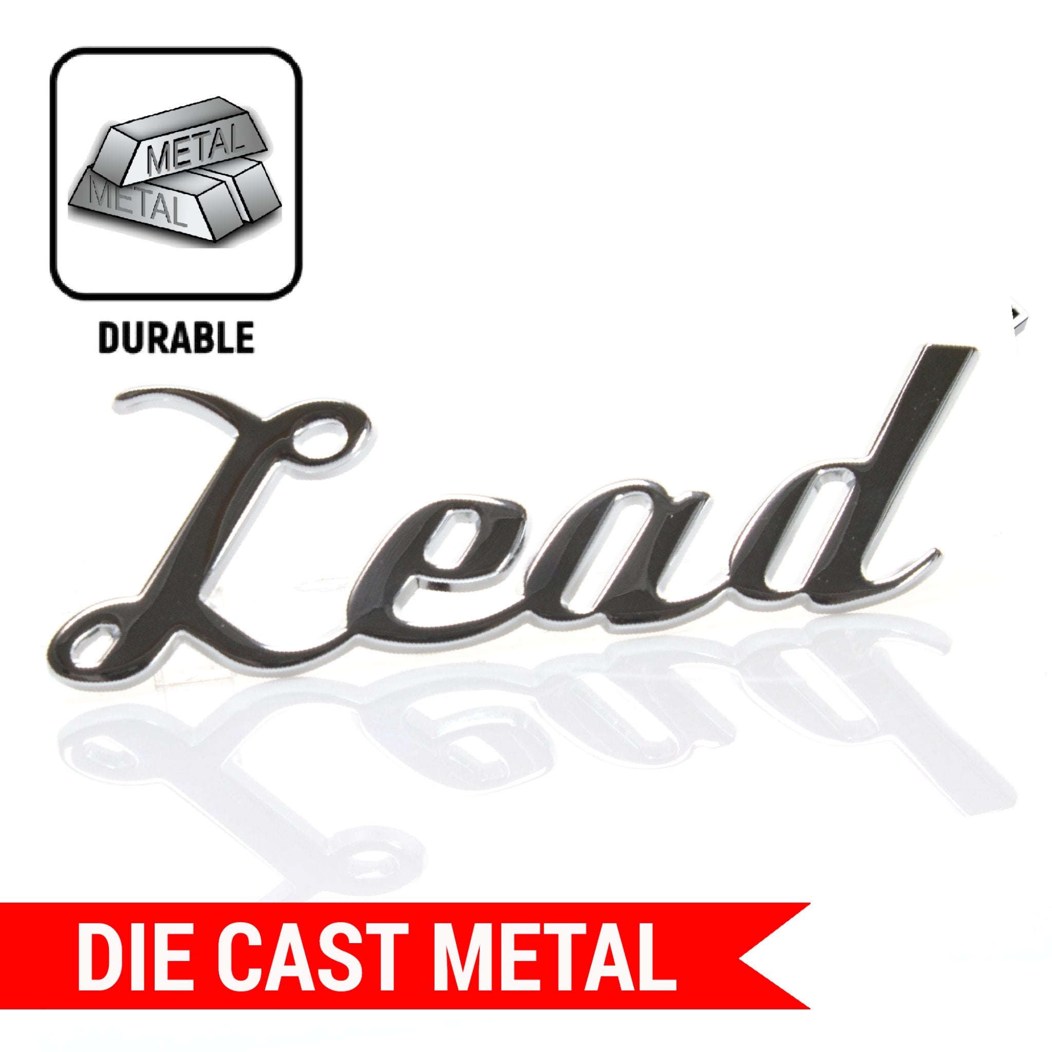 Emblema de guardabarros con letras "Lead" de Metal cromado, insignia para coche, camión, Hot Rod