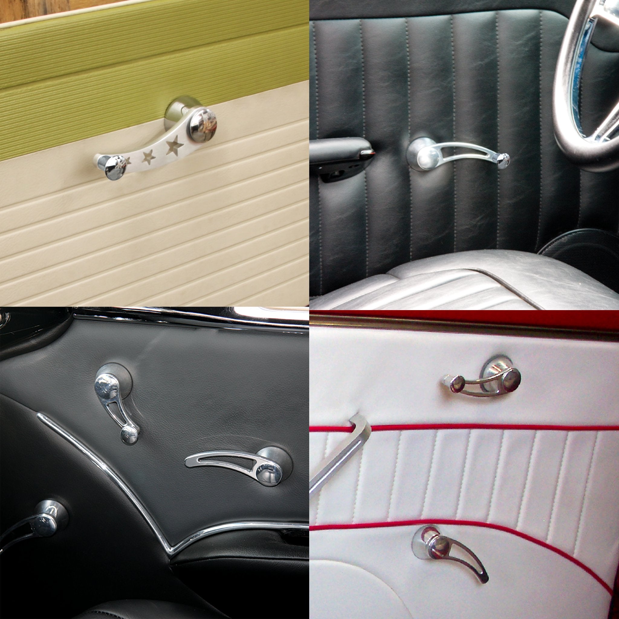 Billet Aluminum Interior Car Door or Window Crank Handle Lever Set Optional Knob