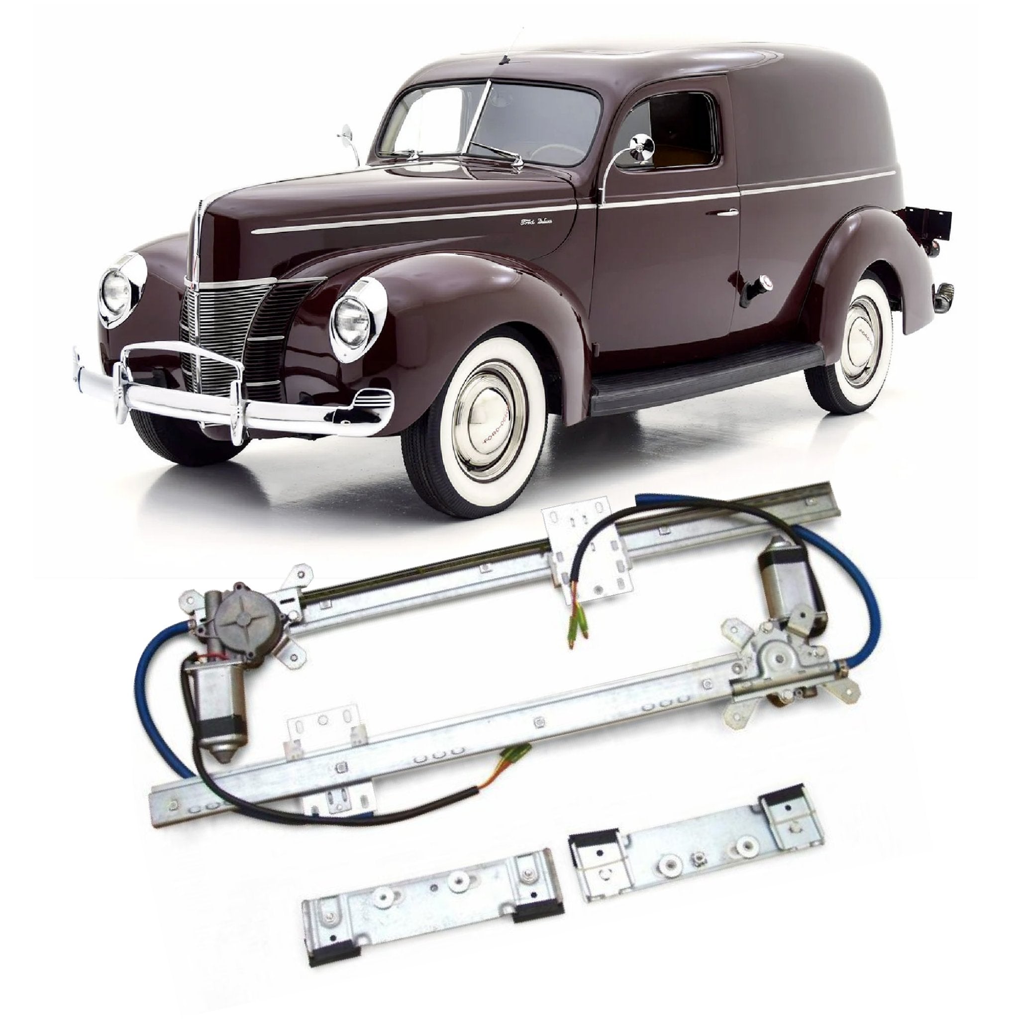 Autoloc 2 Door 12V Electric Power Window Conversion Kit for 1940 Ford Delivery