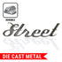 Chrome Metal "Street" Script Lettering Fender Emblem Badge Car Hot Rat Rod Truck